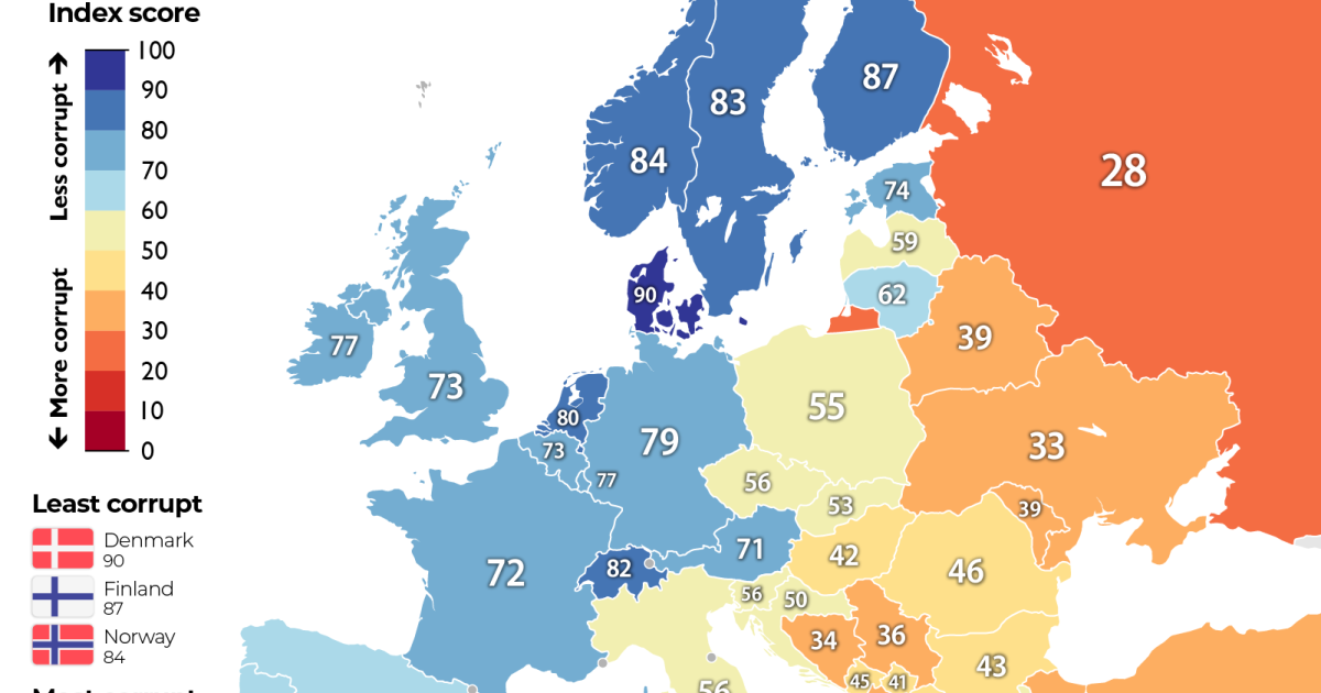 La mappa dei Paesi più corrotti d'Europa — idealista/news