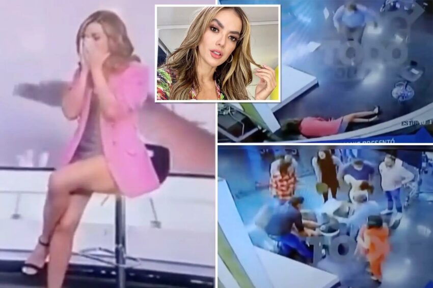 Conduttrice ha un malore improvviso in diretta tv: si mette le mani sul viso e collassa a terra, panico in studio - Grandeinganno