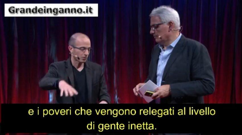 Yuval Noah Harari spiega il piano ebraico tra le risate del pubblico: dividere l'umanità in ricchi dei e poveri inetti - Grandeinganno