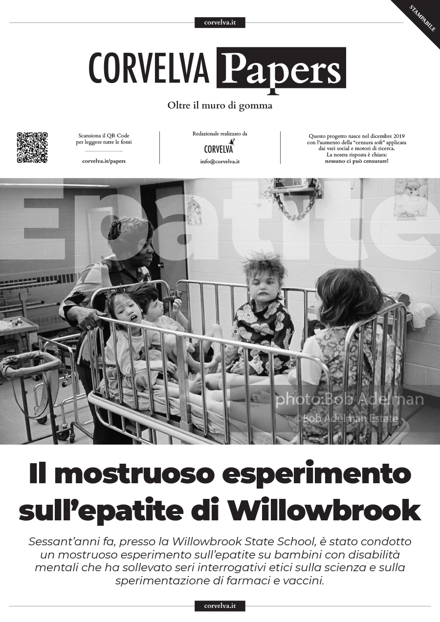 Associazione Corvelva - Il mostruoso esperimento sull’epatite di Willowbrook