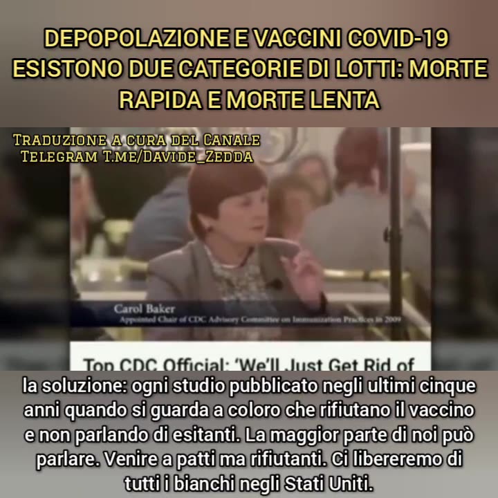 VIDEO | ?DEPOPOLAZIONE E VACCINI COVID-19 - ESISTONO DUE CATEGORIE DI LOTTI: ..