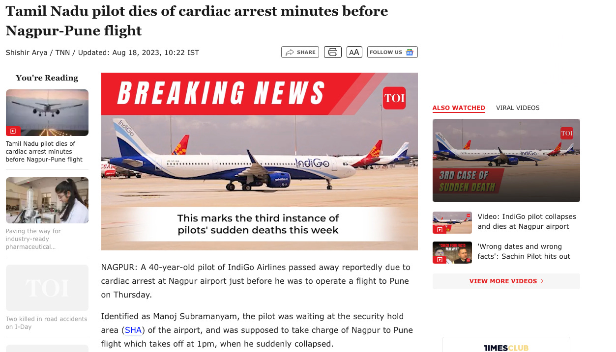Crisi nelle Cabine di Pilotaggio: Tre Piloti di Linea "Muoiono Improvvisamente" in una Settimana! Un Fatto Senza Precedenti nella Storia dell'Aviazione. - News Academy Italia