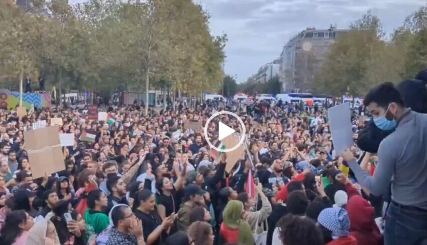 Manifestazione di solidarietà pro Palestina a Parigi: La Polizia cinge d'assedio i manifestanti a Place de la République - Grandeinganno