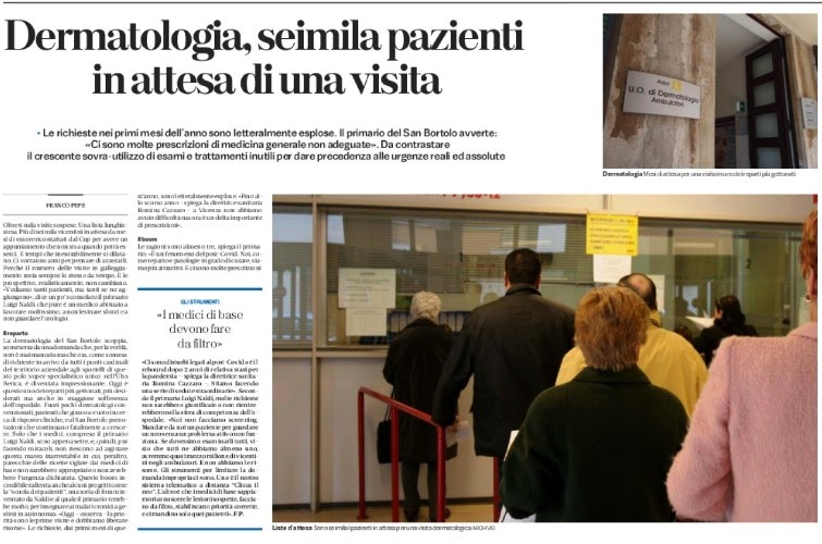 DERMATOLOGIA: SEIMILA PAZIENTI IN LISTA D’ATTESA A VICENZA