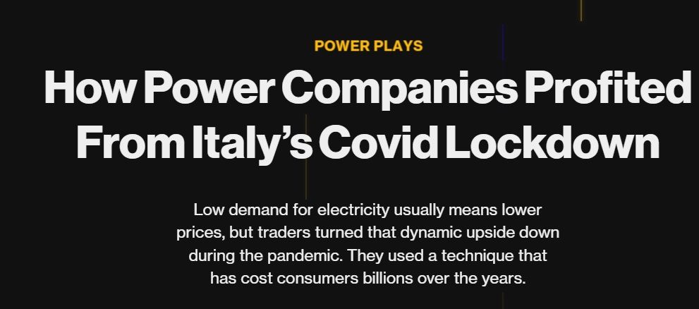 INCHIESTA BLOOMBERG. Come (e quanto) il privato ha fottuto i cittadini italiani sui prezzi dell'energia - Lo Squillo - L'Antidiplomatico