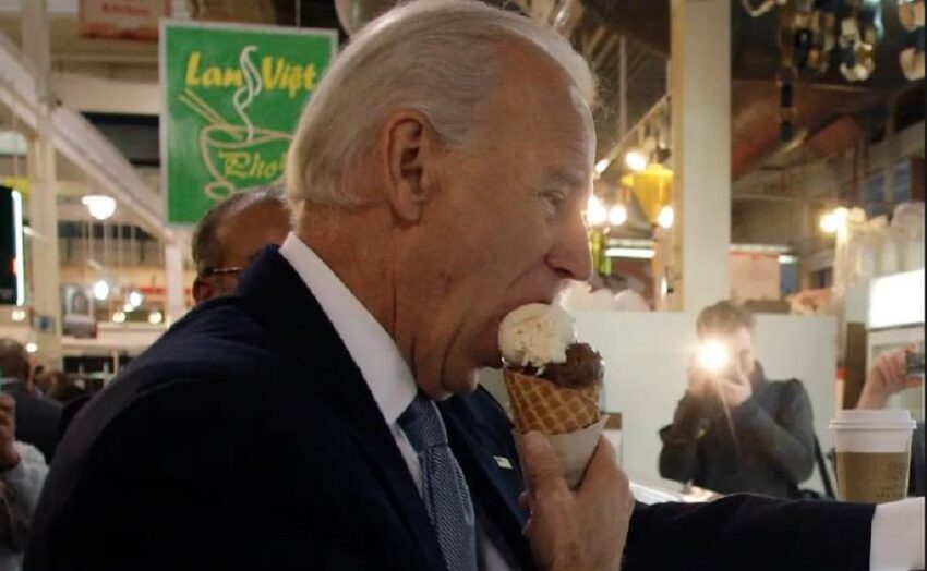 Biden abbandona la diretta per un gelato - Grandeinganno