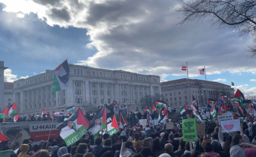 Massiccia Manifestazione Pro-Palestina nel Cuore di Washington, Vicino alla Casa Bianca - Grandeinganno