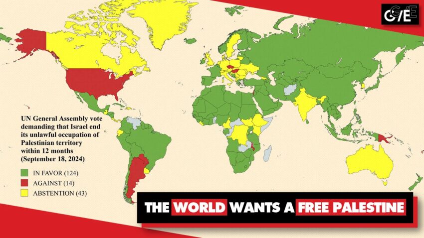 Il mondo chiede la fine dell'occupazione illegale della Palestina da parte di Israele, con un voto schiacciante. - Grandeinganno