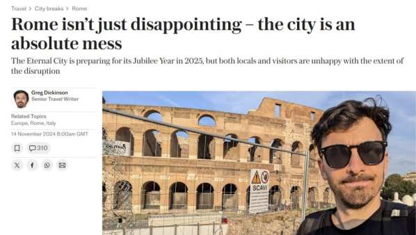 "Roma non è solo deludente, è un disastro assoluto": il Telegraph stronca la Capitale • Imola Oggi
