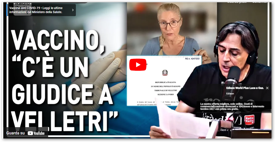 C'e' un Giudice a Velletri! Risarcita Infermiera Sospesa ▷ La Sentenza: “Vaccini Non Idonei a Prevenire la Trasmissione”! (Video Analisi Sentenza)!