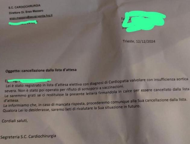 "Non fai i vaccini? Allora niente operazione" - Come Don Chisciotte